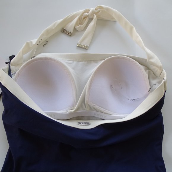 DKNY NWT 1 Piece Color Block Black Swimsuit - Picture 4 of 4